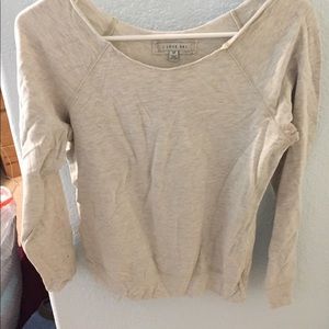 Cream cut off neck sweater